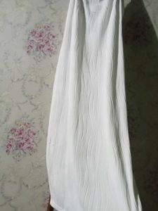 Elegant White Textured Midi Dress