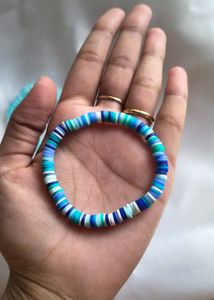 Blue &amp; White Beaded Bracelet Set