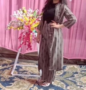 Plazo dress with shrug
