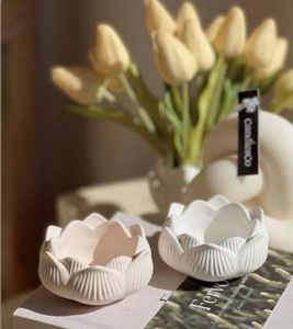 Lotus Shaped Ceramic Tealight Holders