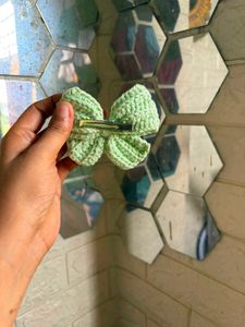 crochet bow hair clip🎀