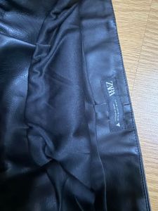 Chic Black Faux Leather Strapless Dress