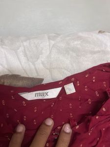 Maroon Ditsy Print short Top