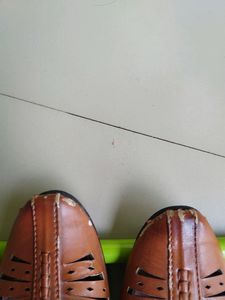 Brown Leather Ethnic Shoes