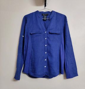 100% Linen Blouse Top From INC