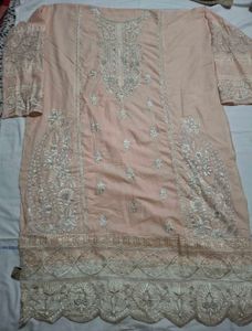 Elegant Peach Kurta Set with Dupatta