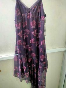 Zudio Floral Mesh Asymmetric Slip