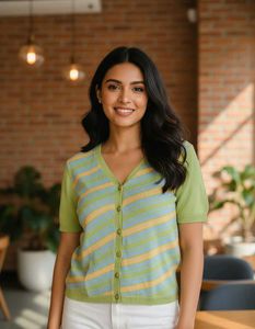 Chic Striped Button-Up Cardigan