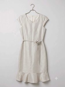 Elegant Linen Blend Cap Sleeve Dress