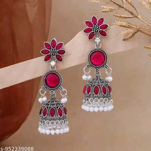 Traditional Oxidised Jhumka Earrings