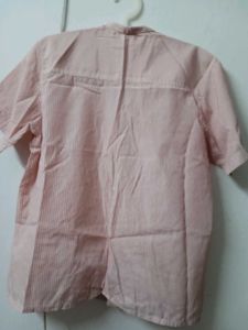 Red Striped Button-Up Shirt