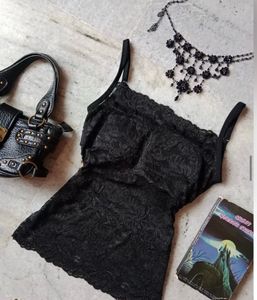 Black Lace Camisole Top