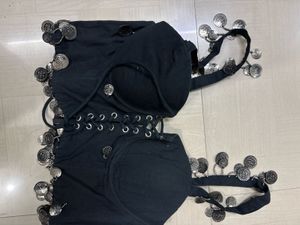 Bohemian Black Coin Embellished Blouse