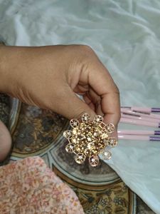 Makeup Brush Set - Pink &amp; Purpl or uske sath ring