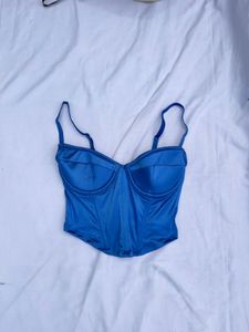 Blue Satin Corset top