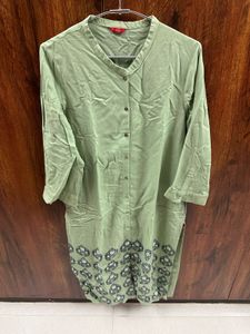 Green Printed Kurta