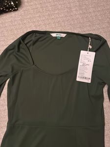 casual green dress.
