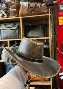 Genuine Leather Cowboy Hat for Unisex