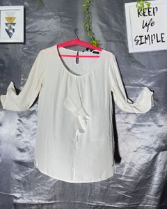 Tommy hilfiger Elegant White Ruffled Top