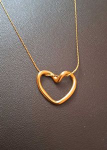Anti tarnished Gold Heart Necklace