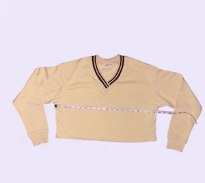Oversized Crop Fit V-Neck Top