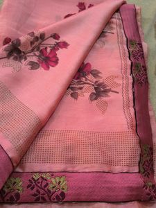 Beautiful Pink Floral Saree