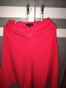 Zink London Red Women Culottes/Cropped Palazzo Trousers