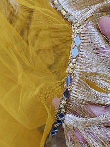 Yellow Dupatta with Tassel Fringe