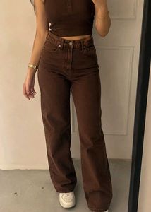 Brown Wide Leg Jeans
