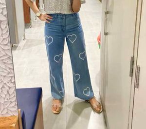 Heart Print Jeans