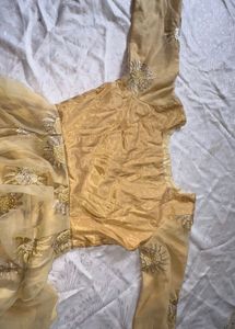 Elegant Gold Embroidered Gown