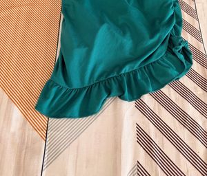 Elegant Teal Ruched Dress