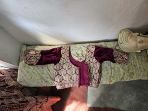 bridal wine Velvet Lehenga Choli
