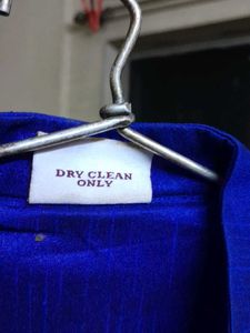 Blue Dupion Silk Solid Kurta for Men
