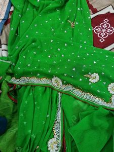 Vibrant Green Embellished Saree