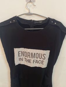 Black Graphic Print Top
