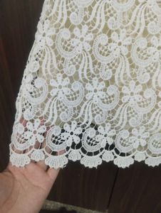 Cream Lace Mini Skirt