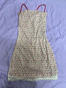 Cute Floral backless Mini Dress