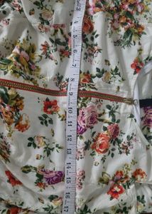 Pretty floral print uneven length dress for women