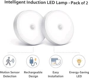 Pack of 2 Intelligent Induction Lamp, Motion Senso