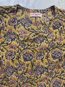 Yellow Block Print Kurta