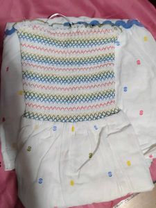 Boho Maxi Dress with Smocked Bodice and polka dots