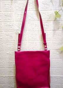 leather cut out sling bag