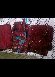 Boutique stitched Maroon silk suit in 36 bust