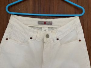 White Ripped Straight Leg Jeans