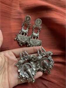 silver combo earrings