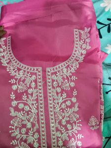 Beautiful Pink Embroidered Kurta set