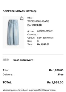 H&amp;M Light Wash Wide Leg Jeans