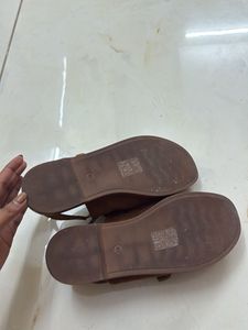 WESTSIDE- Brown Buckled Strap Sandals
