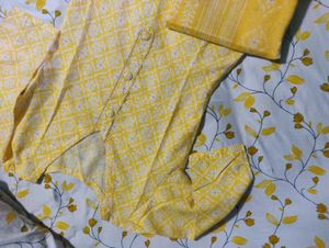 Yellow Cotton Kurta Set